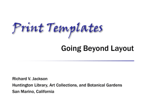Print Templates: Going Beyond Layout