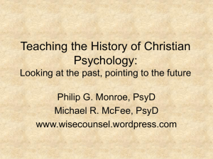 Slide 1 - Musings of a Christian Psychologist