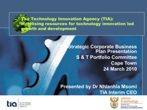 The Technology Innovation Agency (TIA)