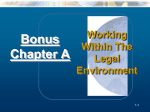BONUS CHAPTER Aa Working Within the Legal Environment