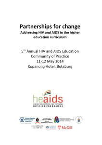 COP Programme 2014 - Higher Education HIV/AIDS Programme