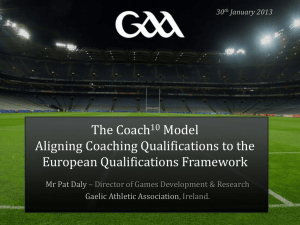 The Coach10 Model Aligning Coaching Qualifications to the EQF