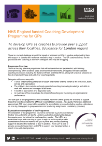 Programme outline for GP Coaching Programme London