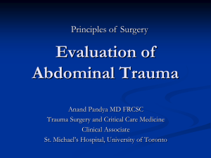 Evaluation of Abdominal Trauma