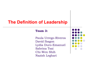 Team B3 Leadership definitions
