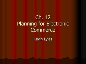 Ch. 12 Planning for Electronic Commerce