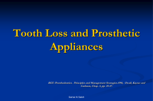 Tooth Loss and Prosthetic Appliances