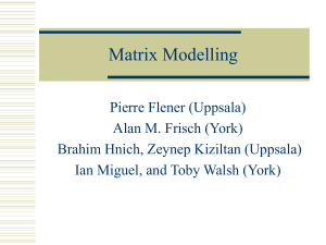 Matrix Modelling