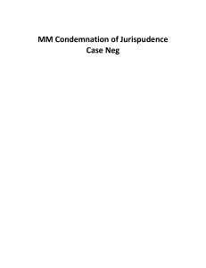 MM Condemnation of Jurispudence Case Neg