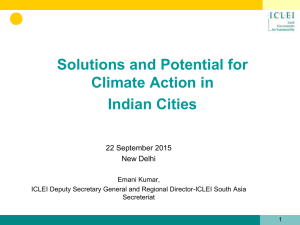 ICLEI – Climate Action and potential in Indian