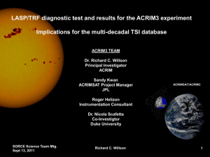 LASP_TRF diagnostic test results for the ACRIM3 experiment and