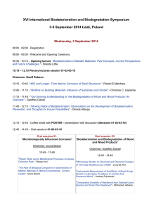 XVI International Biodeterioration and Biodegradation Symposium 3