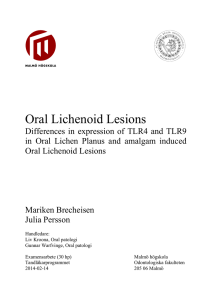 140214 Oral Lichenoid Lesions Differences in expression of TLR4