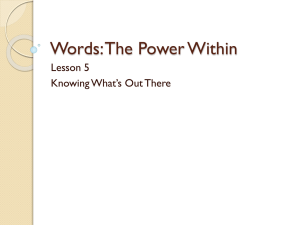 Words: The Power Within - Endeavor Charter School