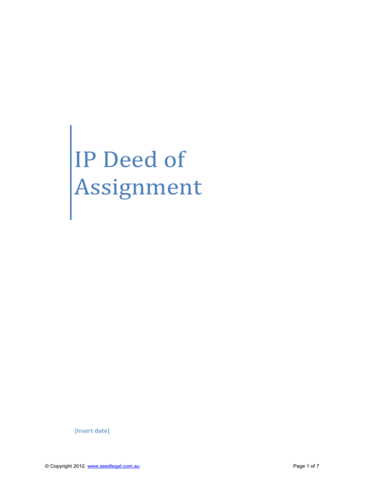deed of assignment of ip