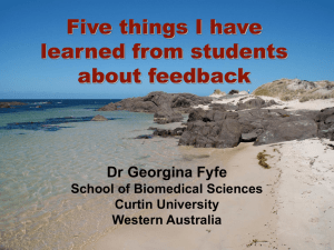Click here to Dr Georgina Fyfe slides on feedback