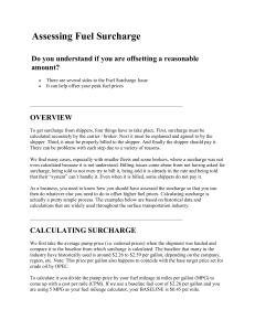 Assessing Fuel Surcharge