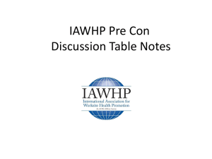 IAWHP Pre Con Discussion Table Notes