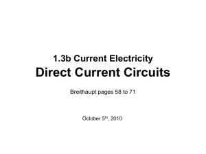 Direct Current Circuits