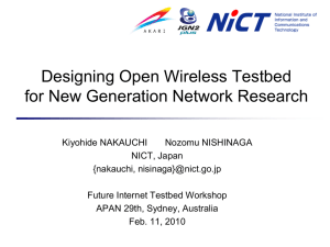 GENI Project Introduction - Future Internet Testbed Workshop