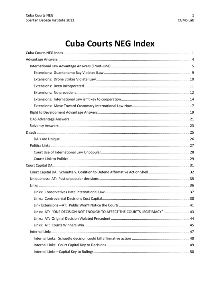 Cuba Courts NEG Index Open Evidence Project