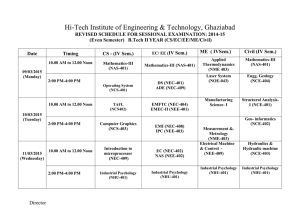 10.00 AM to 12.00 Noon - HI-TECH Institute of Engineering