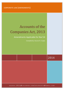Accounts of the Companies Act, 2013