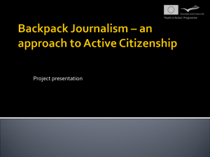 Bacpacking Journalism Citizen Journalism