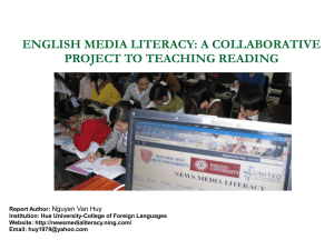 ENGLISH MEDIA LITERACY: A COLLABORATIVE PROJECT TO