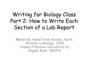 Writing for Biology Class