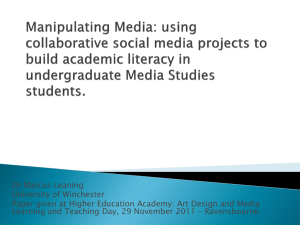 Manipulating Media: using collaborative social media projects to