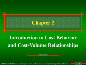 Introduction to Cost Behavior and Cost