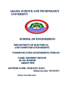 This is final report for Electrical engineering in communication