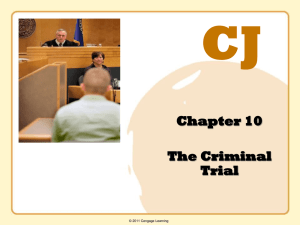 List the standard steps in a criminal jury trial.