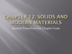 Chapter 12: solids and Modern Materials