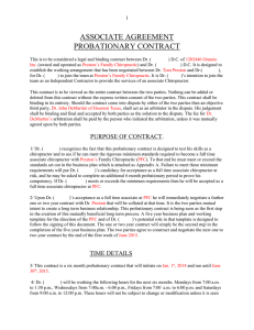 Associate agreement, probationary contract
