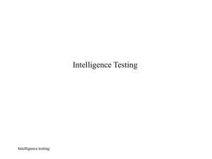 History of Intelligence Testing