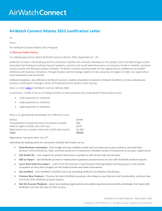 AirWatch Connect Atlanta 2015 Justification Letter