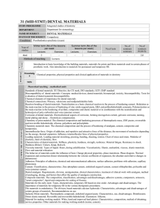 31 (StIII-STMT) DENTAL MATERIALS