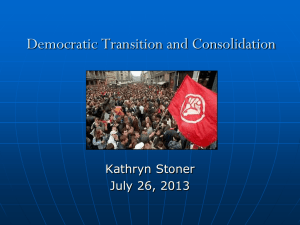 Stoner, Democratic Transition and Consolidation