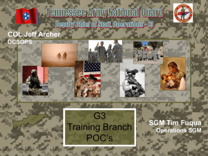 G3 Training Branch Suspenses - Tennessee Military Department