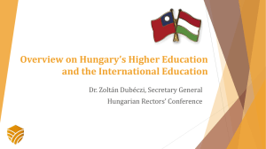 The Hungarian Rectors* Conference and its role in internationalization