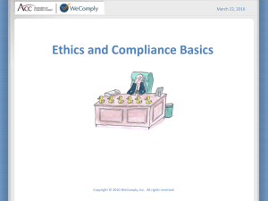 Ethics and Compliance Basics - Association of Corporate Counsel