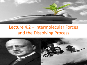Lecture 4.1 * Intermolecular Forces and the Dissolving Process