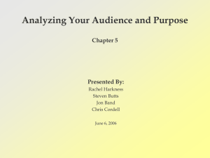 Analyzing Your Audience and Purpose Chapter 5 Presented By