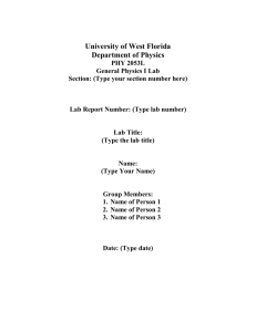 Type the lab title - University of West Florida