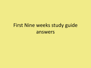 First Nine weeks study guide answers