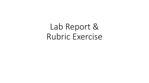 Lab Report & Rubric Exercise