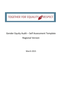 Gender Equity Audit Self-Assessment Template – Regional