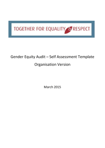 Gender Equity Audit Self-Assessment Template – Organisation